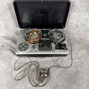 Vtg TransWorld 4-Transistor Portable Reel to Reel Tape Recorder Japan Black